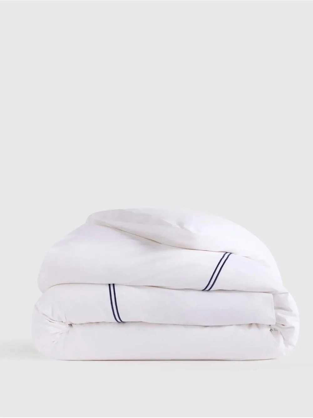 Organic Crisp Percale White Embellished Duvet Cover - Retail $110